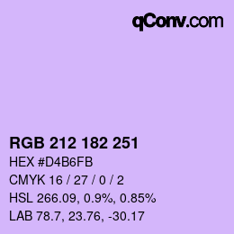 Color code: RGB 212 182 251 | qconv.com