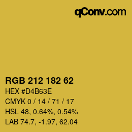 カラーコード: RGB 212 182 62 | qconv.com