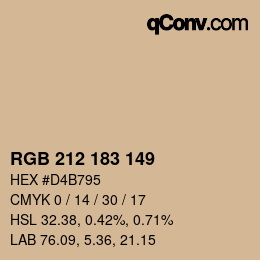 Color code: RGB 212 183 149 | qconv.com