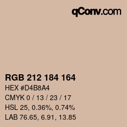 Color code: RGB 212 184 164 | qconv.com