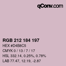 カラーコード: RGB 212 184 197 | qconv.com