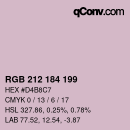 Color code: RGB 212 184 199 | qconv.com