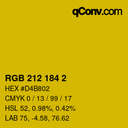 カラーコード: RGB 212 184 2 | qconv.com