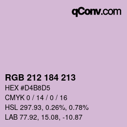 Color code: RGB 212 184 213 | qconv.com