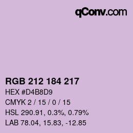 カラーコード: RGB 212 184 217 | qconv.com