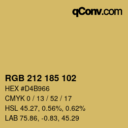 Color code: RGB 212 185 102 | qconv.com