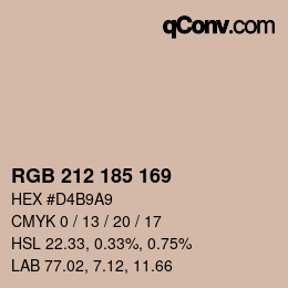 Color code: RGB 212 185 169 | qconv.com