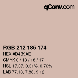 Color code: RGB 212 185 174 | qconv.com