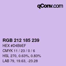 Color code: RGB 212 185 239 | qconv.com