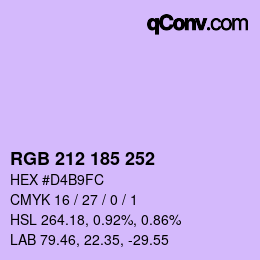 カラーコード: RGB 212 185 252 | qconv.com