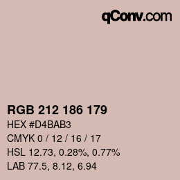 Color code: RGB 212 186 179 | qconv.com