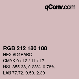 Color code: RGB 212 186 188 | qconv.com