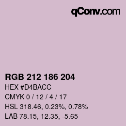 Color code: RGB 212 186 204 | qconv.com