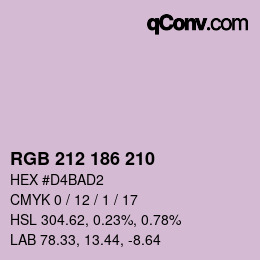 Color code: RGB 212 186 210 | qconv.com