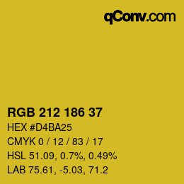 Color code: RGB 212 186 37 | qconv.com