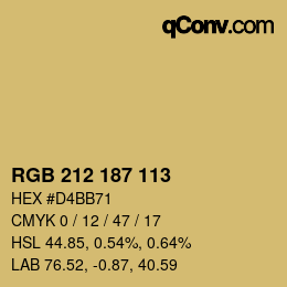 Color code: RGB 212 187 113 | qconv.com