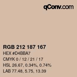 Farbcode: RGB 212 187 167 | qconv.com