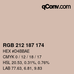 Color code: RGB 212 187 174 | qconv.com
