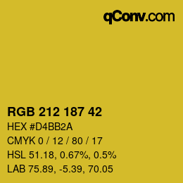 Color code: RGB 212 187 42 | qconv.com
