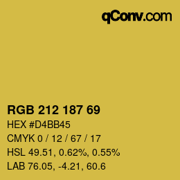颜色代码: RGB 212 187 69 | qconv.com