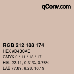 Color code: RGB 212 188 174 | qconv.com