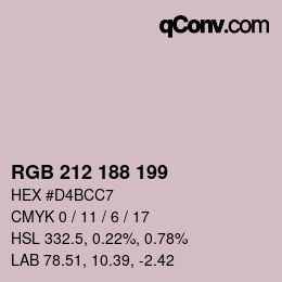 Color code: RGB 212 188 199 | qconv.com