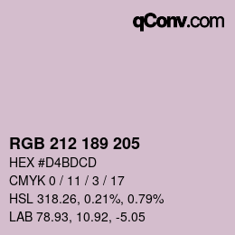 Color code: RGB 212 189 205 | qconv.com