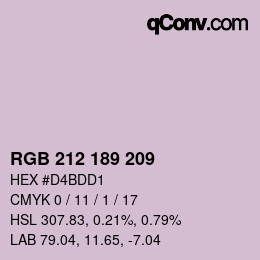 Color code: RGB 212 189 209 | qconv.com