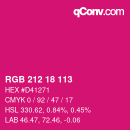 Color code: RGB 212 18 113 | qconv.com