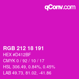 Color code: RGB 212 18 191 | qconv.com