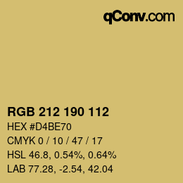 Código de color: RGB 212 190 112 | qconv.com