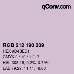 Color code: RGB 212 190 209 | qconv.com