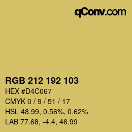 Color code: RGB 212 192 103 | qconv.com