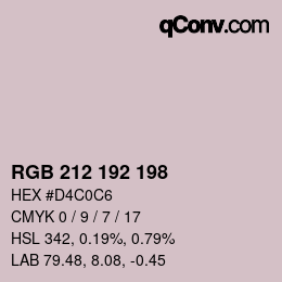 Color code: RGB 212 192 198 | qconv.com