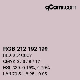 Color code: RGB 212 192 199 | qconv.com