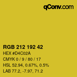Color code: RGB 212 192 42 | qconv.com