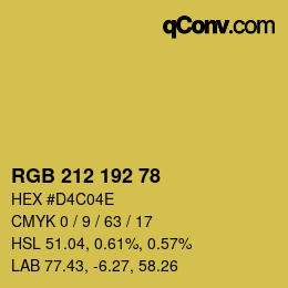 Color code: RGB 212 192 78 | qconv.com