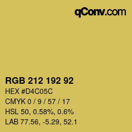 カラーコード: RGB 212 192 92 | qconv.com