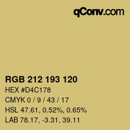カラーコード: RGB 212 193 120 | qconv.com