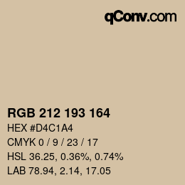 Color code: RGB 212 193 164 | qconv.com