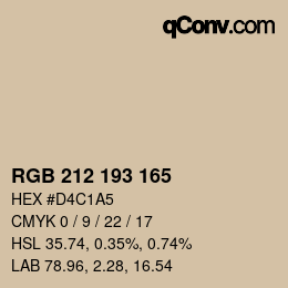 カラーコード: RGB 212 193 165 | qconv.com