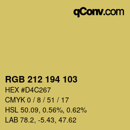 Color code: RGB 212 194 103 | qconv.com