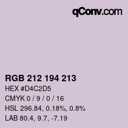 カラーコード: RGB 212 194 213 | qconv.com