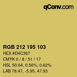 Color code: RGB 212 195 103 | qconv.com