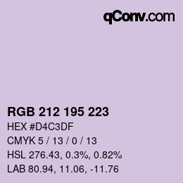 Color code: RGB 212 195 223 | qconv.com