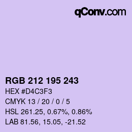 Color code: RGB 212 195 243 | qconv.com