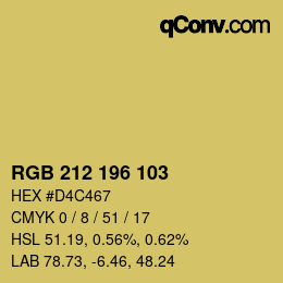 Color code: RGB 212 196 103 | qconv.com