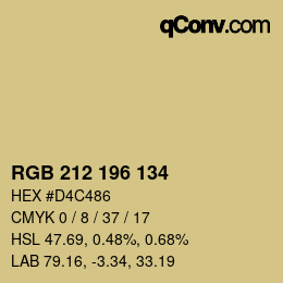 Color code: RGB 212 196 134 | qconv.com