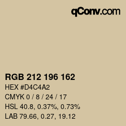 Color code: RGB 212 196 162 | qconv.com