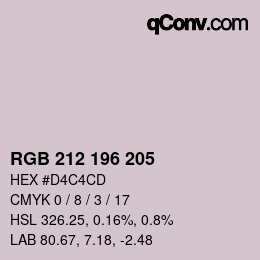 カラーコード: RGB 212 196 205 | qconv.com